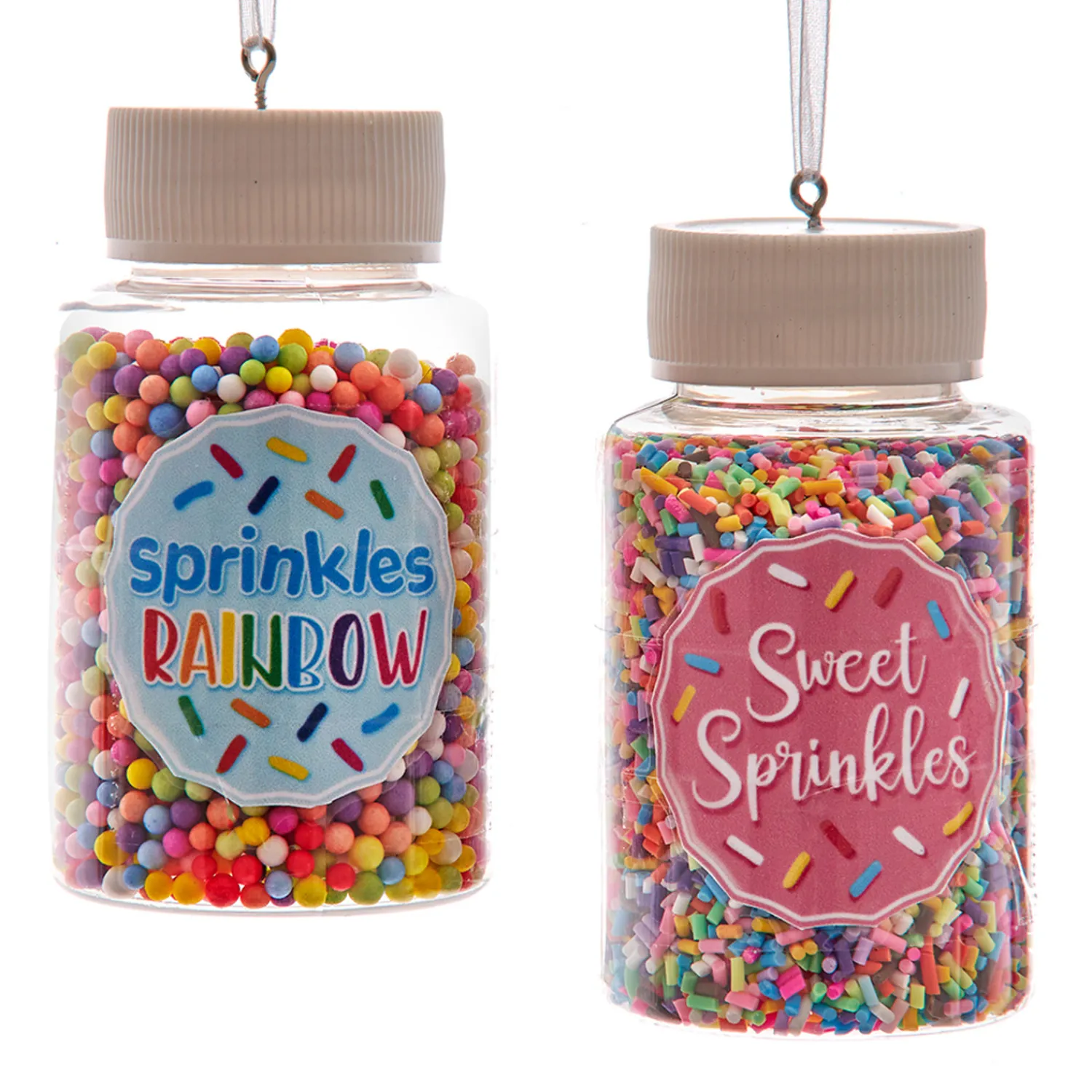 Hot The Jolly Christmas Shop Kurt Adler 3.3" Set Of 2 Cookie Sprinkles Jar Christmas Ornament D4226