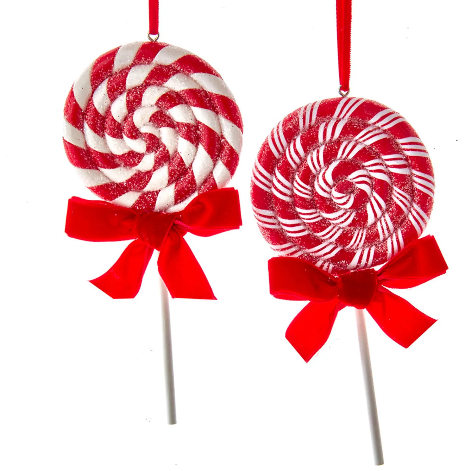 Discount The Jolly Christmas Shop Kurt Adler 6.3" Set Of 2 Peppermint Stripe Lollipop Christmas Ornament D4099