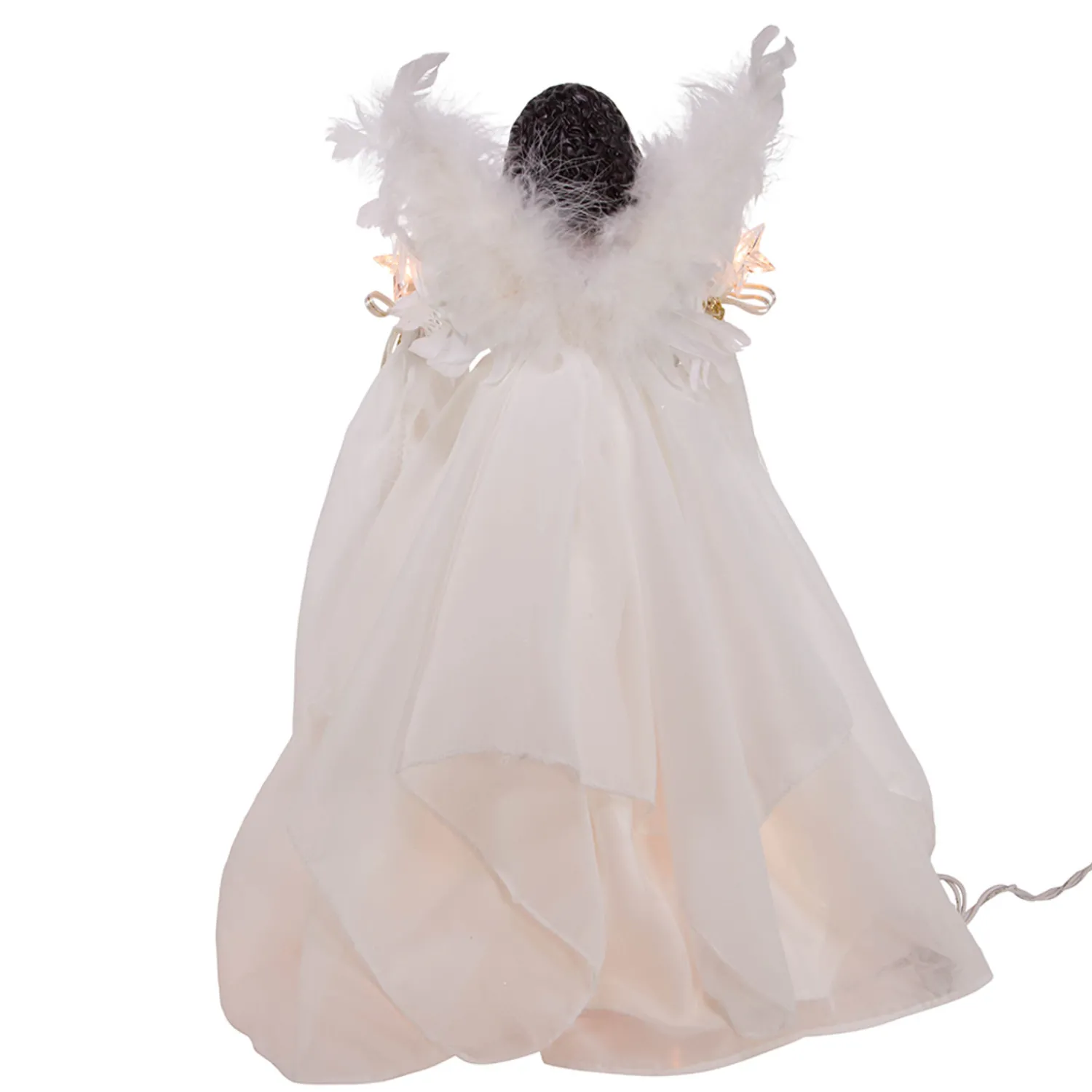 New The Jolly Christmas Shop Kurt Adler 12" UL 10-Light African American Ivory And Gold Christmas Tree Topper UL2230