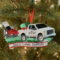 Discount The Jolly Christmas Shop Landscapers Truck Personalized Christmas Ornament OR1810
