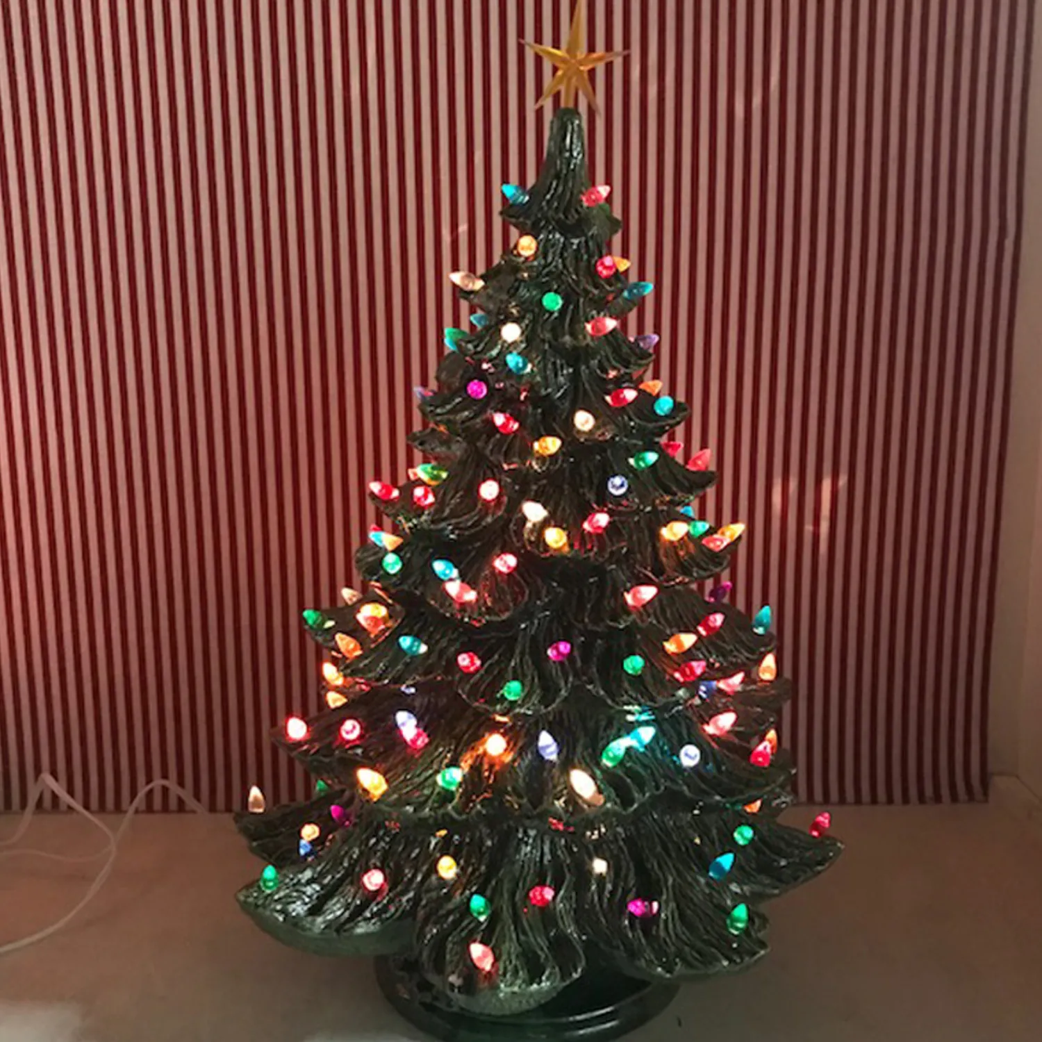 Outlet The Jolly Christmas Shop Large Lighted Green Ceramic Christmas Tree 23"