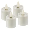 The Jolly Christmas Shop Liown 1.6" Set Of 4 Moving Flame Tealight Rechargeable Candles 36121