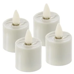 The Jolly Christmas Shop Liown 1.6" Set Of 4 Moving Flame Tealight Rechargeable Candles 36121