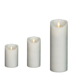 Discount The Jolly Christmas Shop Liown 3" X 4", 6", Or 8" Moving Flame White-Unscented Pillar Battery Candle