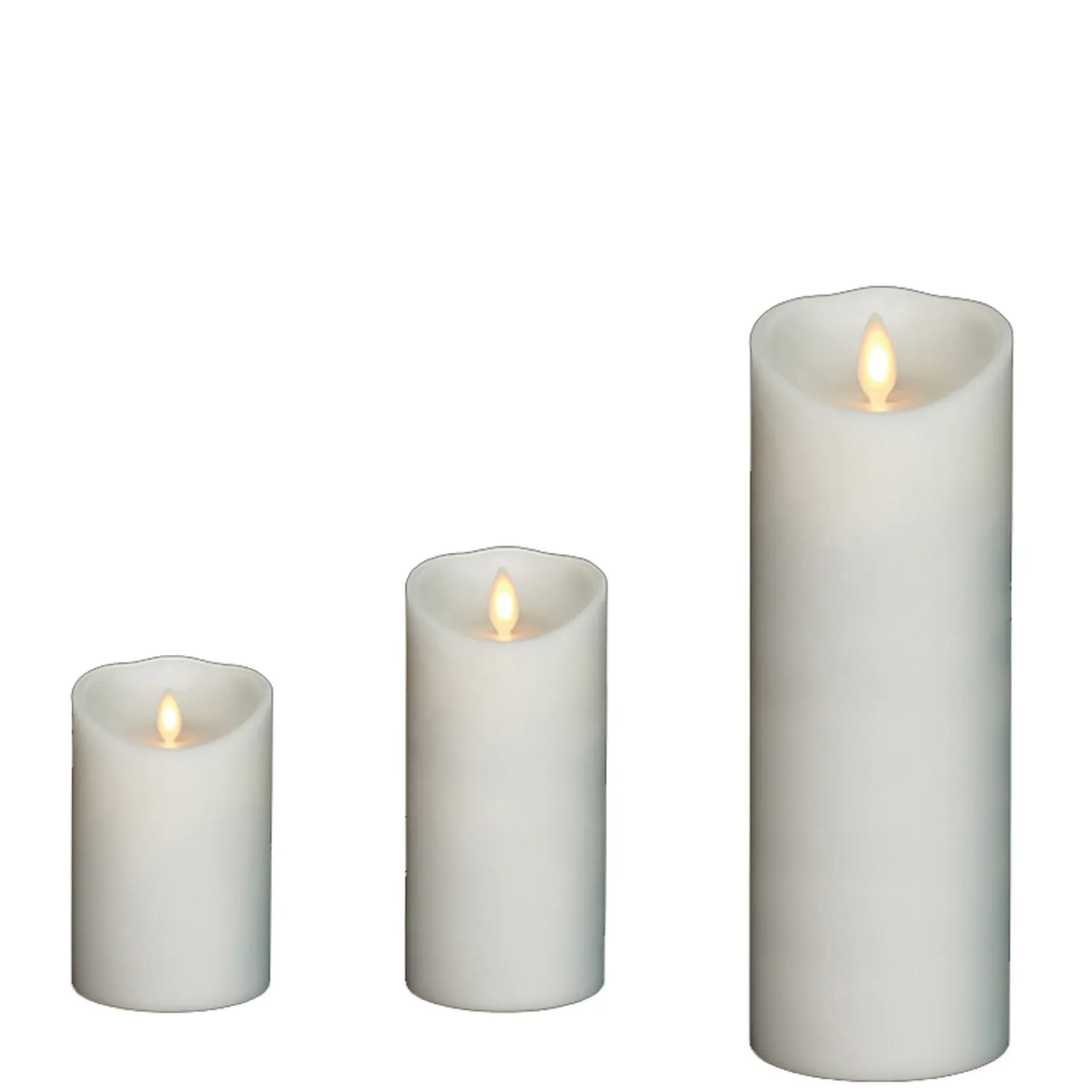 Discount The Jolly Christmas Shop Liown 3" X 4", 6", Or 8" Moving Flame White-Unscented Pillar Battery Candle