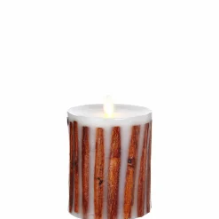Sale The Jolly Christmas Shop Liown 3.5" X 5" Or 7" Moving Flame Cinnamon Stick Pillar Candle