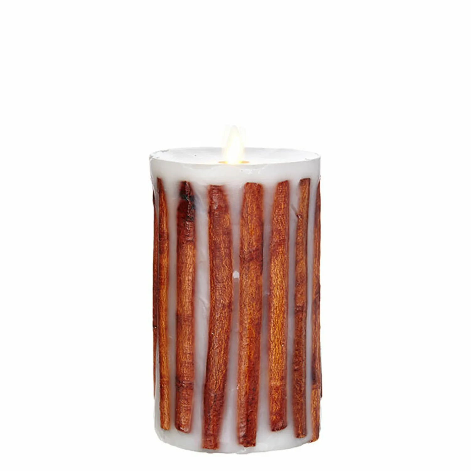 Sale The Jolly Christmas Shop Liown 3.5" X 5" Or 7" Moving Flame Cinnamon Stick Pillar Candle