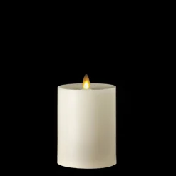 Best The Jolly Christmas Shop Liown 3.5" X 5" Or 7" Or 9" Flat Top Moving Flame Ivory Unscented Pillar Battery Candle