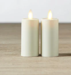 New The Jolly Christmas Shop Liown 1.5" X 3" Set Of 2 Moving Flame Votive Battery Candle 17777