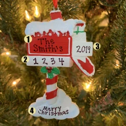 Sale The Jolly Christmas Shop Merry Mailbox Personalized Christmas Ornament OR1741