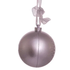 Clearance The Jolly Christmas Shop 70MM Bluetooth Musical Silver Ball Christmas Ornament USB1300