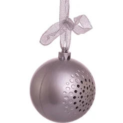 Clearance The Jolly Christmas Shop 70MM Bluetooth Musical Silver Ball Christmas Ornament USB1300