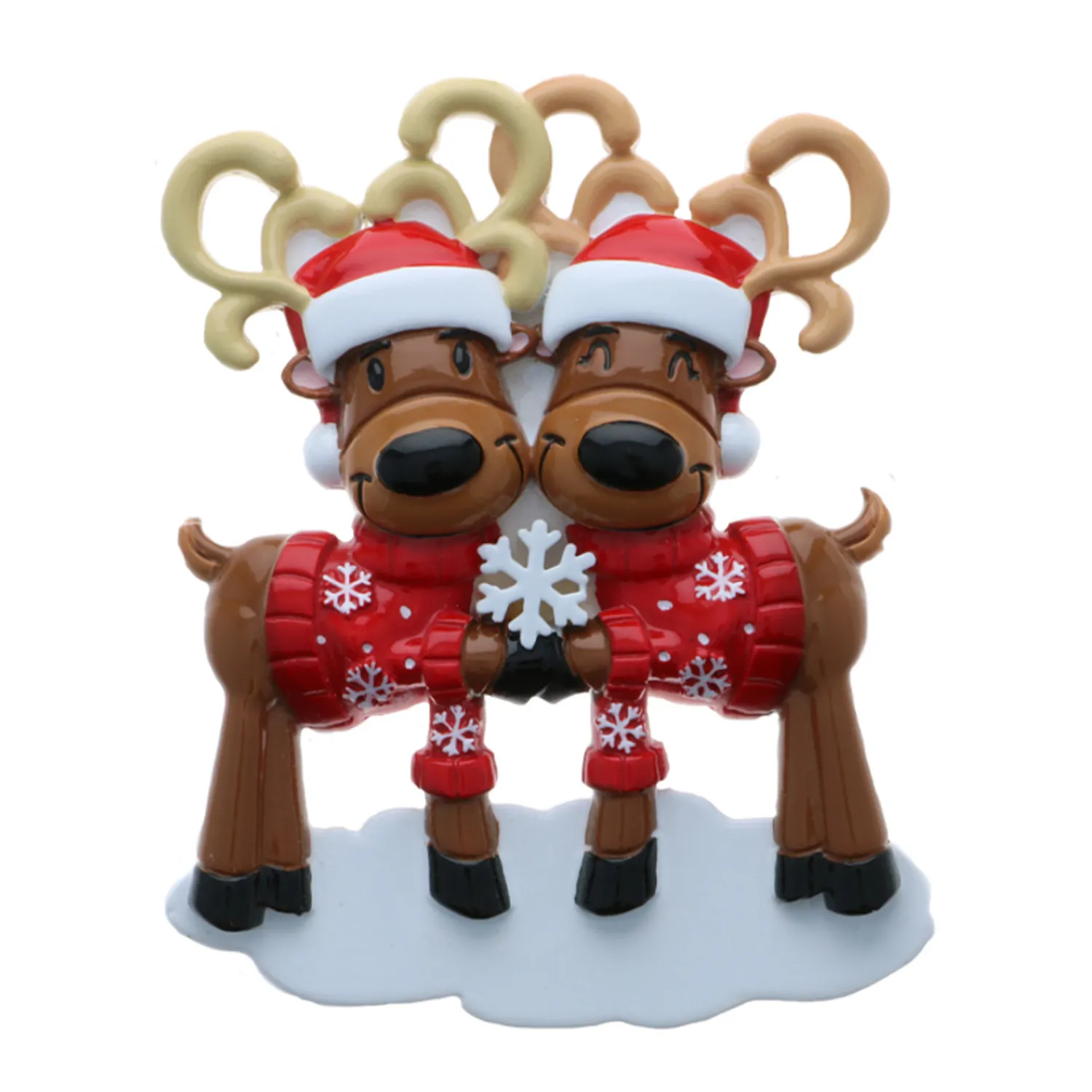 Hot The Jolly Christmas Shop Mr. & Mrs. Reindeer Couple Personalized Christmas Ornament OR2256-2