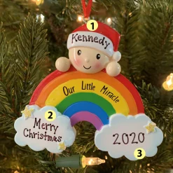 Outlet The Jolly Christmas Shop Our Little Miracle Rainbow Baby Personalized Christmas Ornament OR1965