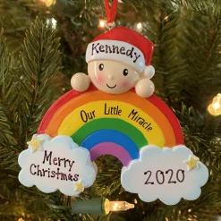 Outlet The Jolly Christmas Shop Our Little Miracle Rainbow Baby Personalized Christmas Ornament OR1965