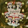 Clearance The Jolly Christmas Shop Penguin Family Of 6 At The North Pole Personalized Christmas Ornament OR1739-6