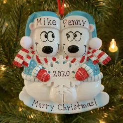 Discount The Jolly Christmas Shop Polar Bear Couple Our First Christmas Personalized Christmas Ornament OR1450
