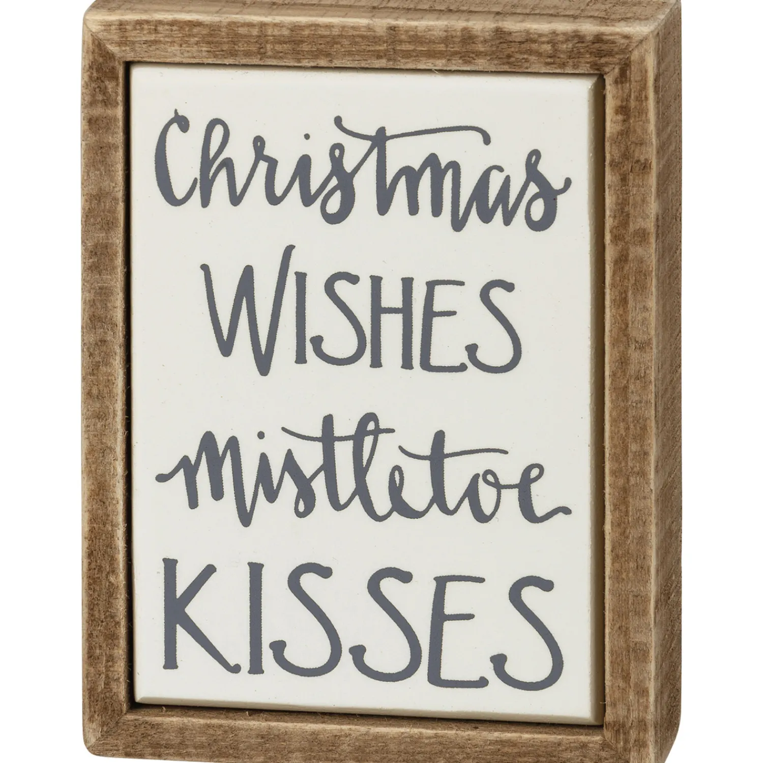 Best The Jolly Christmas Shop Primitives By Kathy 4" Christmas Wishes Mistletoe Kisses Box Sign 109407