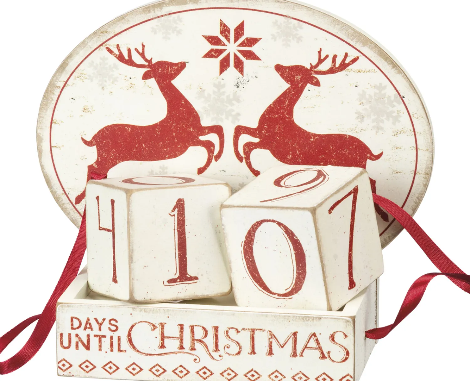 Hot The Jolly Christmas Shop Primitives By Kathy 6.5" Nordic Deer Block Christmas Countdown Advent Calendar 103877