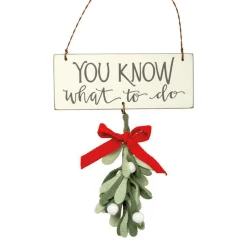 Best The Jolly Christmas Shop Primitives By Kathy 5" You Know What To Do Felt Mistletoe Christmas Ornament 102924