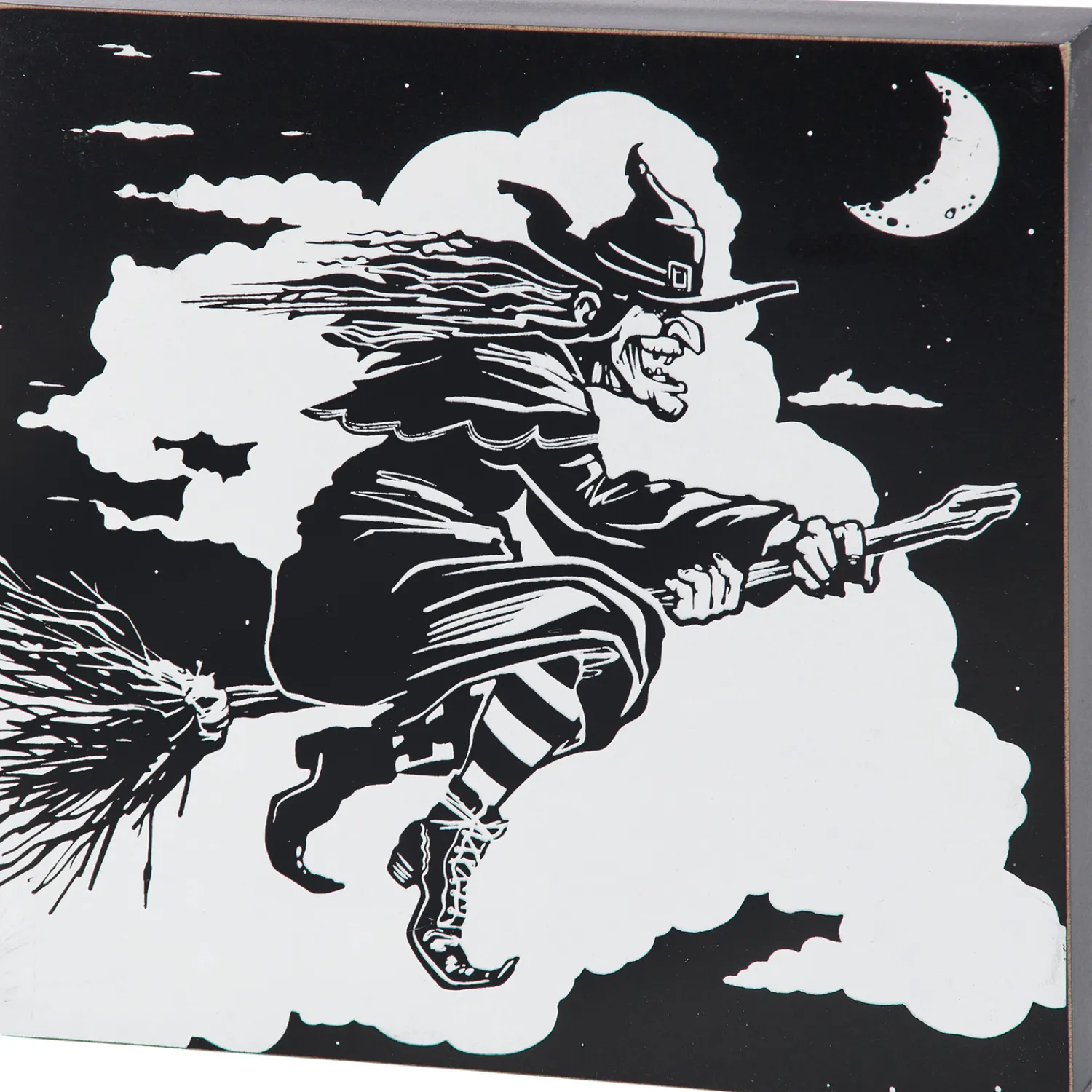 Sale The Jolly Christmas Shop Primitives By Kathy Flying Witch Halloween Block Sign 116416