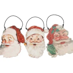 Discount The Jolly Christmas Shop Primitives By Kathy Set Of 3 Santa Claus Vintage Inspired Christmas Ornaments 115319