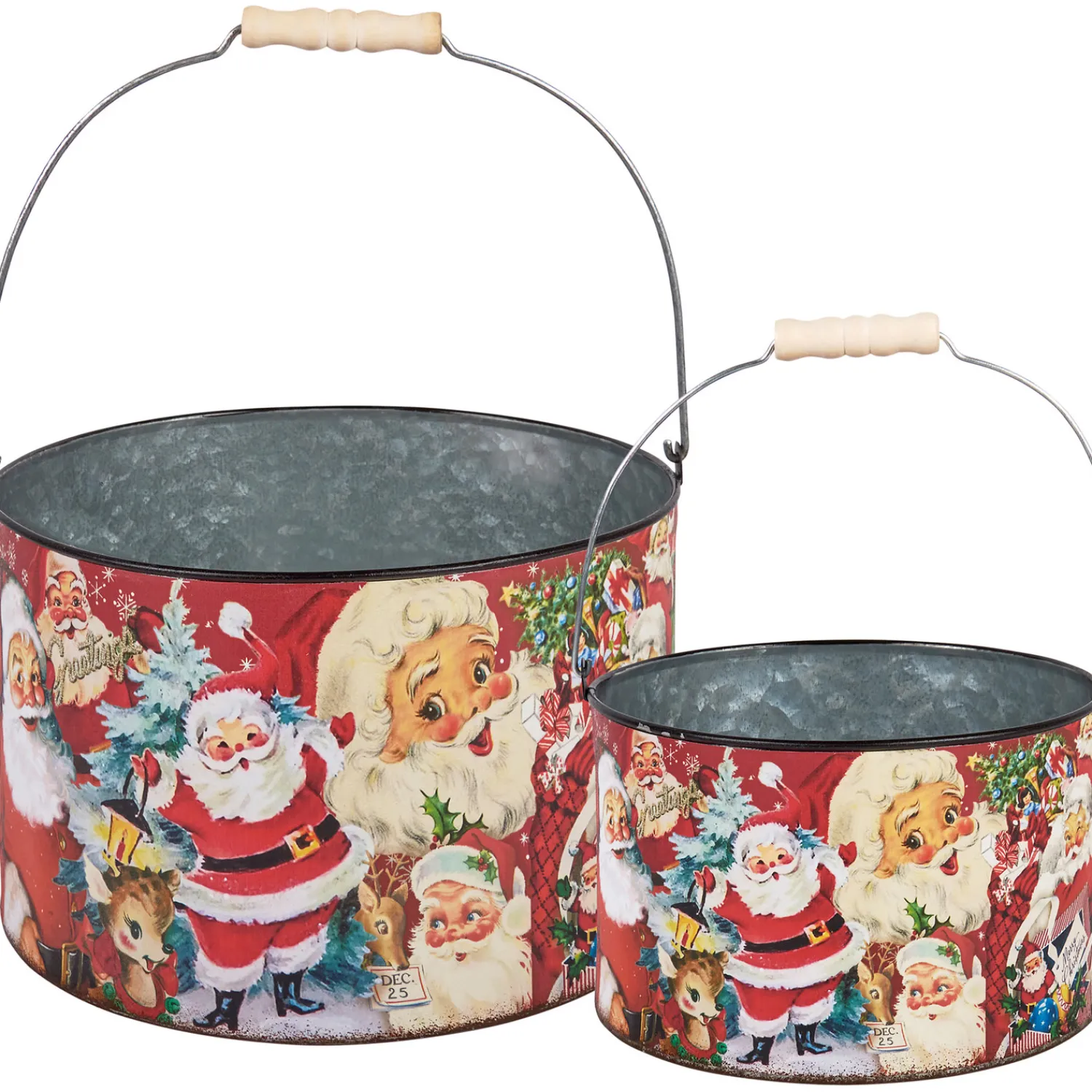 Clearance The Jolly Christmas Shop Primitives By Kathy Set Of 2 Vintage Christmas Buckets 115340