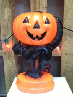 Best The Jolly Christmas Shop Pumpkin And Black Cat Blow Mold H3077