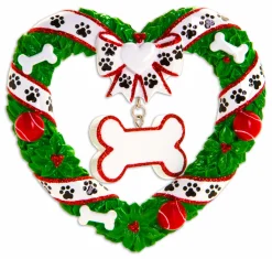 Outlet The Jolly Christmas Shop Puppy's First Christmas Wreath Personalized Christmas Ornament OR1612