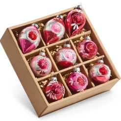 Best The Jolly Christmas Shop Ra 2.75" Box Of Vintage Pink Reflector Glass Christmas Ornament 4423005
