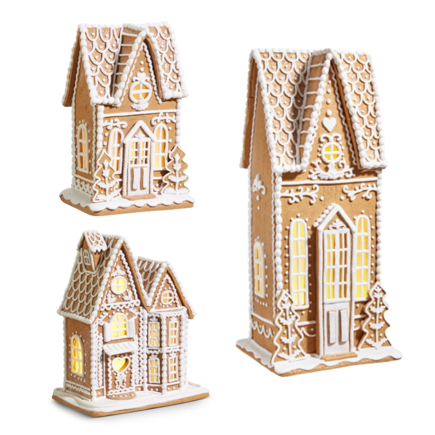 Clearance The Jolly Christmas Shop Raz 10.5", 12", Or 23" Large Traditional Lighted Christmas Gingerbread House With White Icing