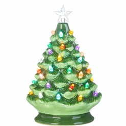 Outlet The Jolly Christmas Shop Raz 8", 13", Or 17" Battery Operated Lighted Green Ceramic Christmas Tree