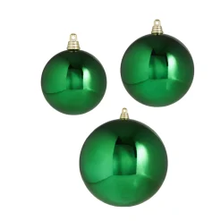 New The Jolly Christmas Shop Raz 3", 4", Or 6" Large Green Shiny Ball Christmas Ornaments