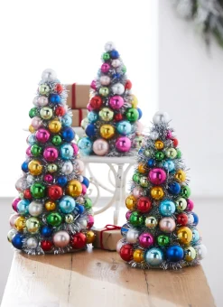 Hot The Jolly Christmas Shop Raz 10", 13", Or 15.5" Multicolor Ball Ornament Christmas Tree