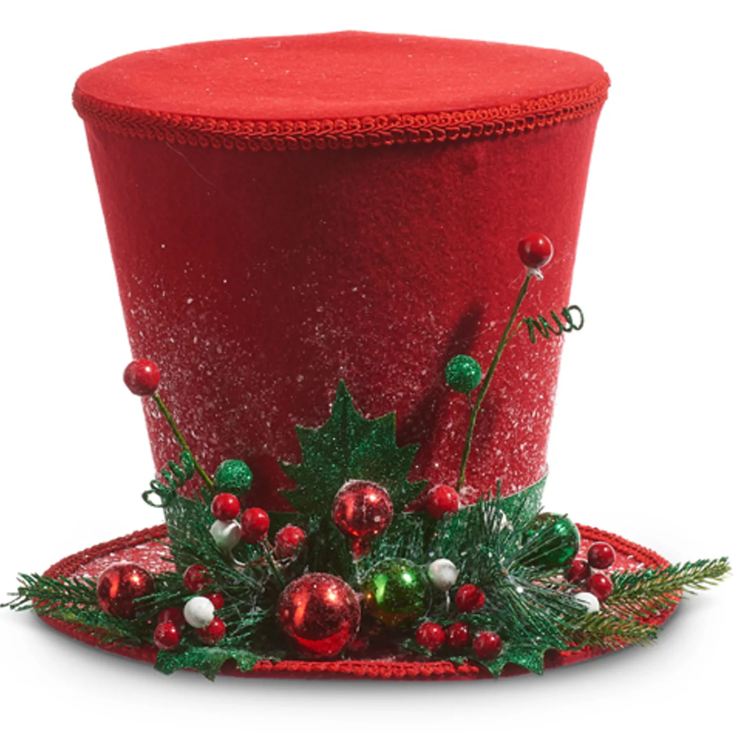 Clearance The Jolly Christmas Shop Raz 7", 10.5", Or 12" Red Top Hat Christmas Decoration