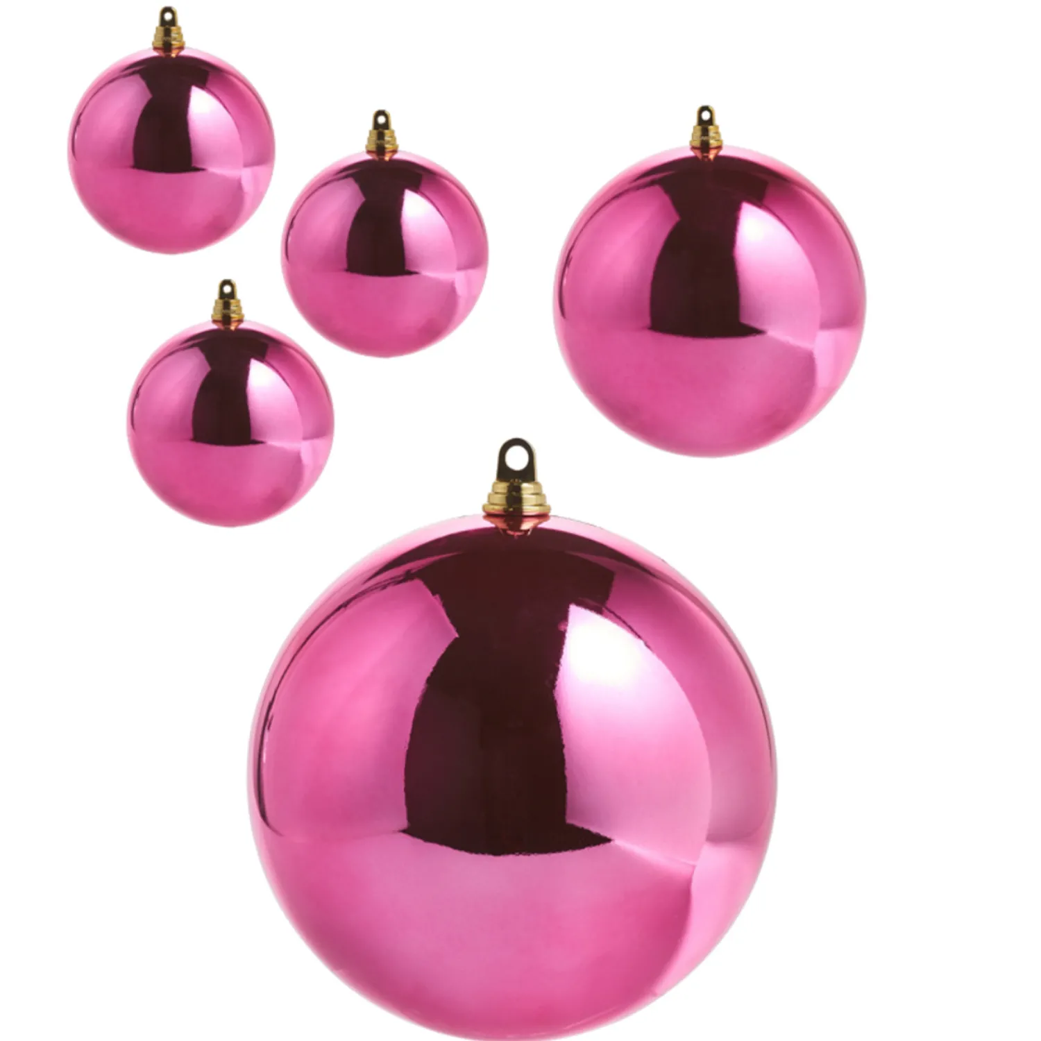 New The Jolly Christmas Shop Raz 4", 6", Or 10" Shiny Fuchsia Ball Christmas Ornament