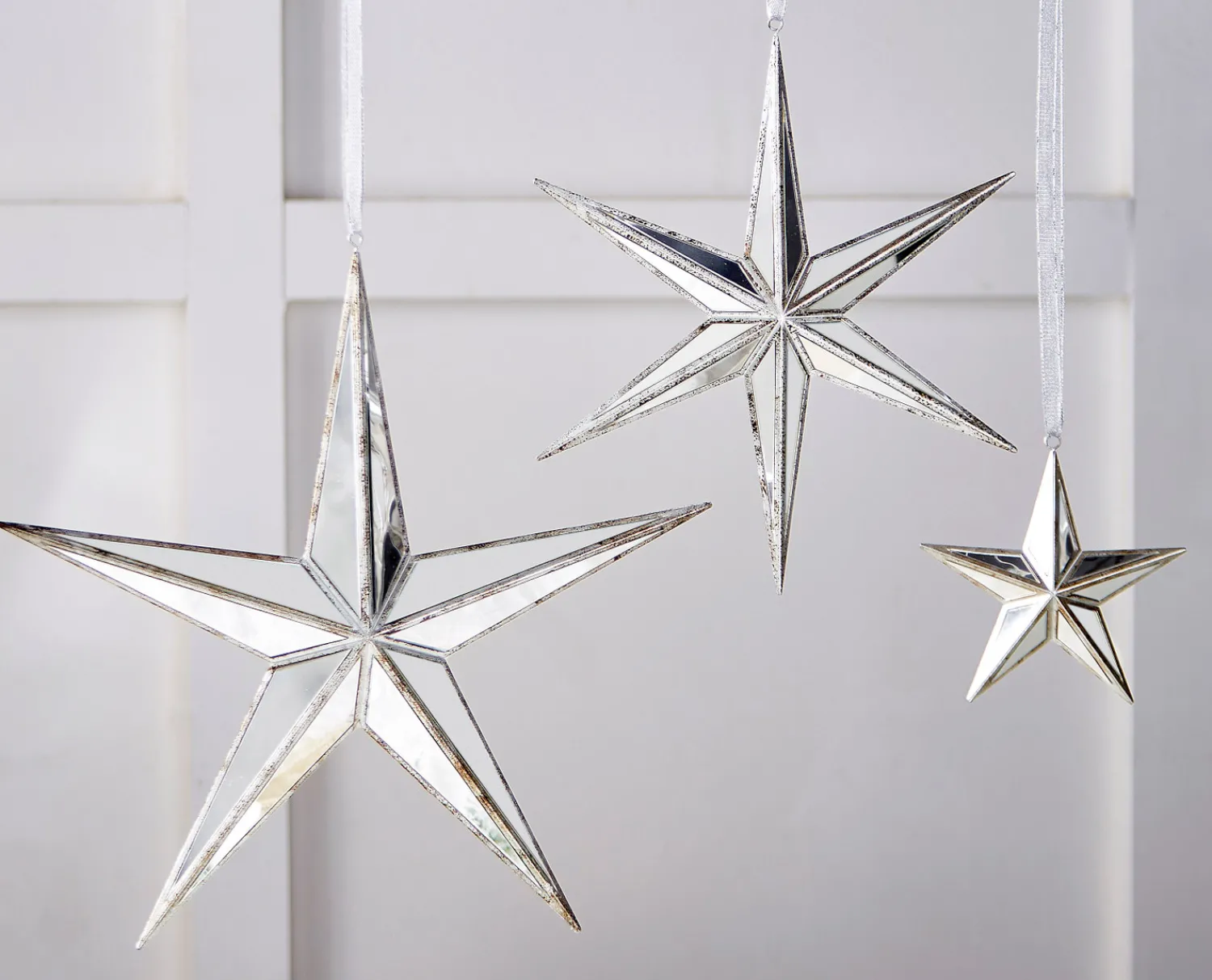 Outlet The Jolly Christmas Shop Raz 5.75", 12", Or 15" Silver Mirrored Star Christmas Ornament