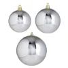 Hot The Jolly Christmas Shop Raz 3", 4", Or 6" Silver Shiny Ball Christmas Ornaments