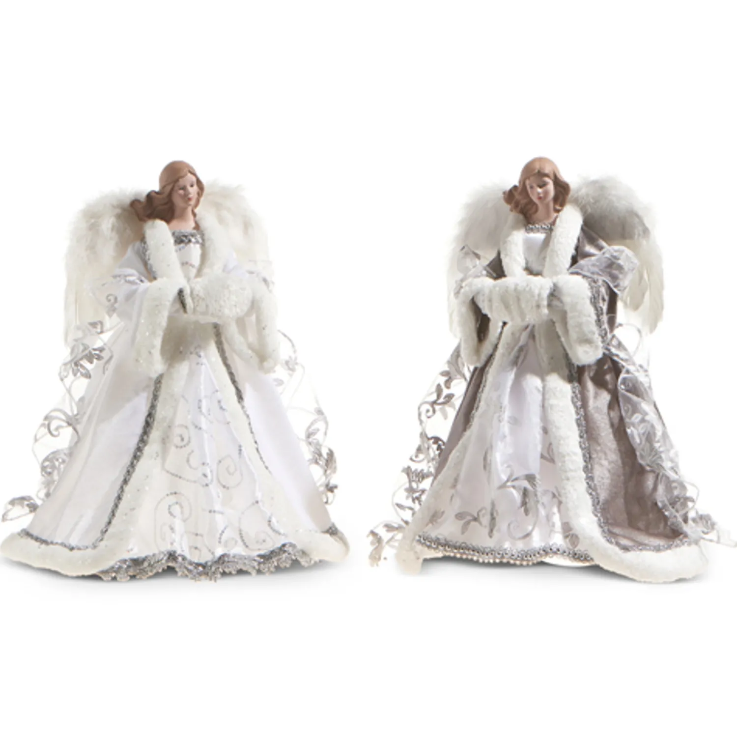 New The Jolly Christmas Shop Raz 16" Angel Christmas Tree Topper Grey Or White 4315546