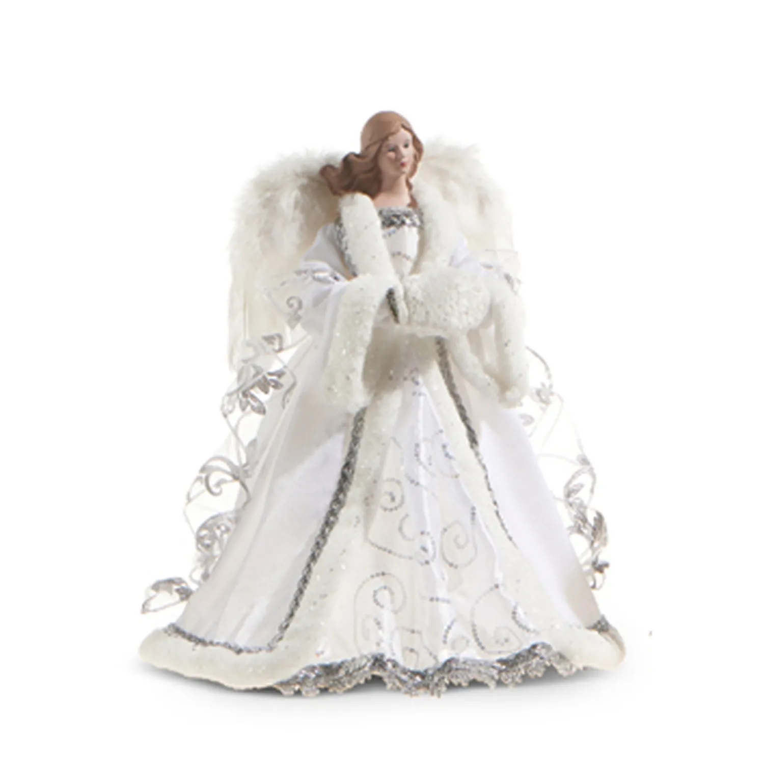 New The Jolly Christmas Shop Raz 16" Angel Christmas Tree Topper Grey Or White 4315546