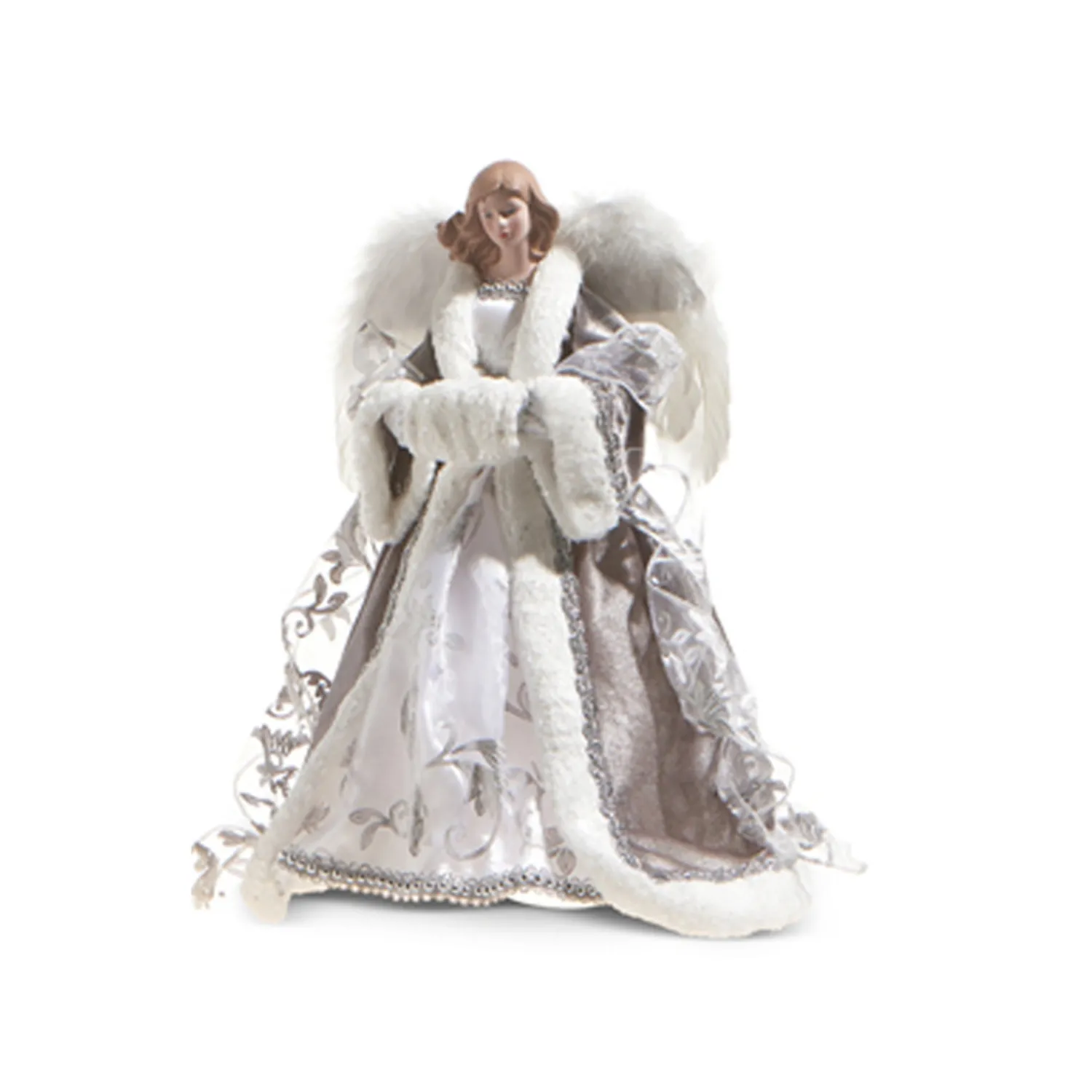 New The Jolly Christmas Shop Raz 16" Angel Christmas Tree Topper Grey Or White 4315546