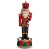 The Jolly Christmas Shop Raz 11.75" Animated Musical Nutcracker Christmas Decoration 4471356