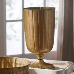 Discount The Jolly Christmas Shop Raz 12" Antique Gold Metal Vase Christmas Decoration 4428124
