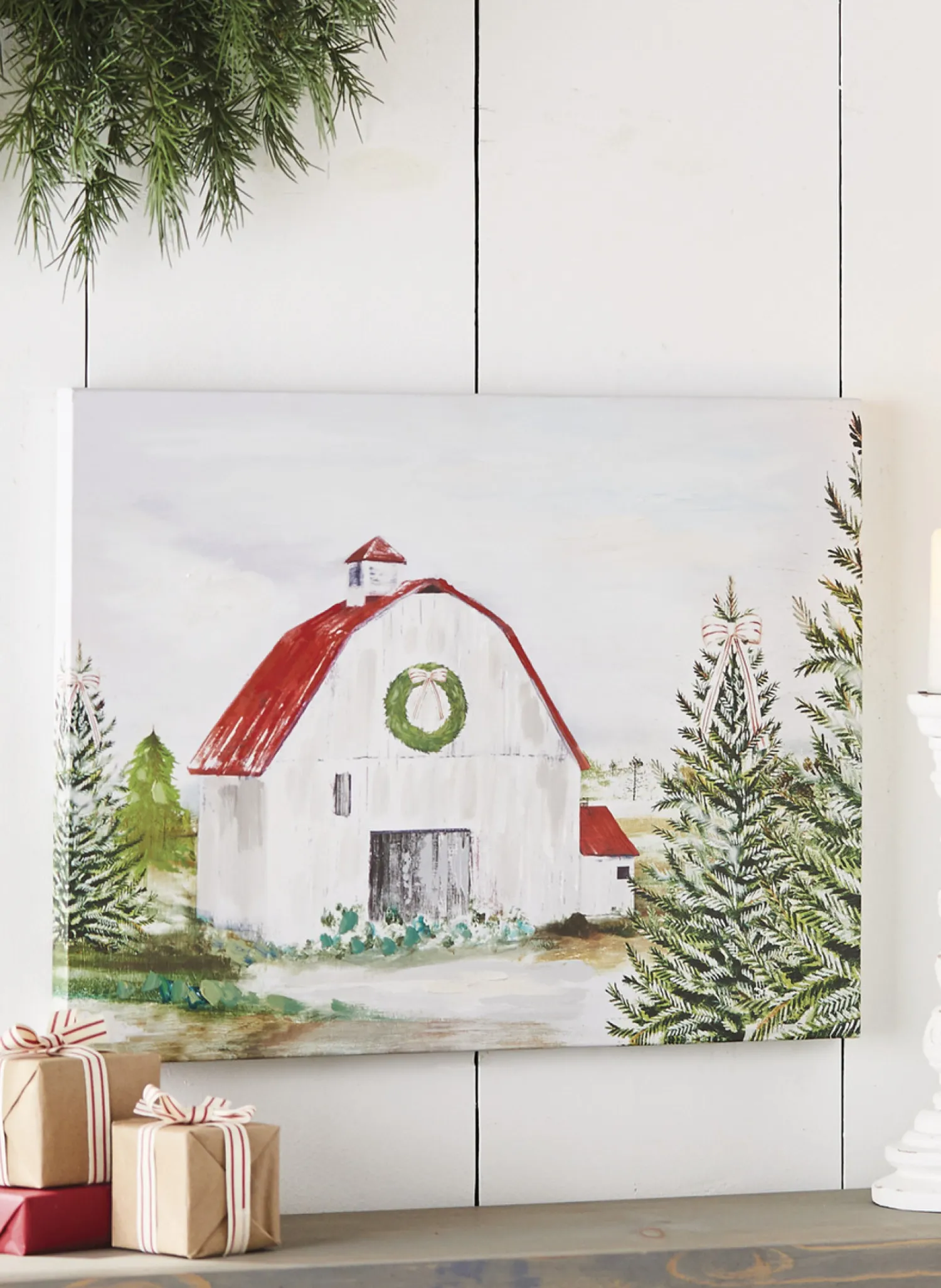 Outlet The Jolly Christmas Shop Raz 23.75" Barn Wall Art Christmas Sign 3957332