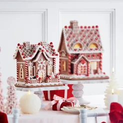 The Jolly Christmas Shop Raz 9" Battery Operated Lighted Gingerbread House Christmas Decoration 4316087