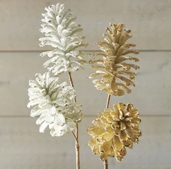 Online The Jolly Christmas Shop Raz 21.5" Beaded And Glittered Pinecone Stem Christmas Tree Spray F4106758