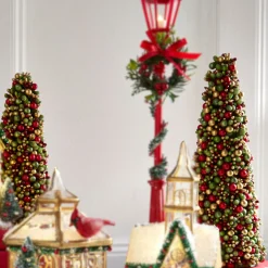 The Jolly Christmas Shop Raz 12" Beaded Berry Cone Christmas Tree Decoration Set Of 2 4410113