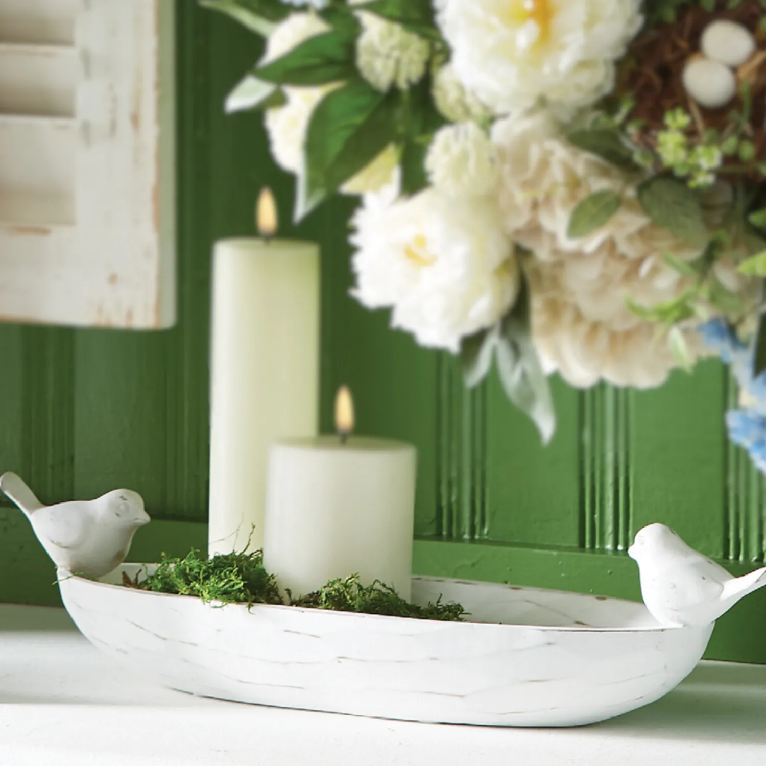The Jolly Christmas Shop Raz 19.25" Bird Finial Dough Bowl Spring Decoration 4211112