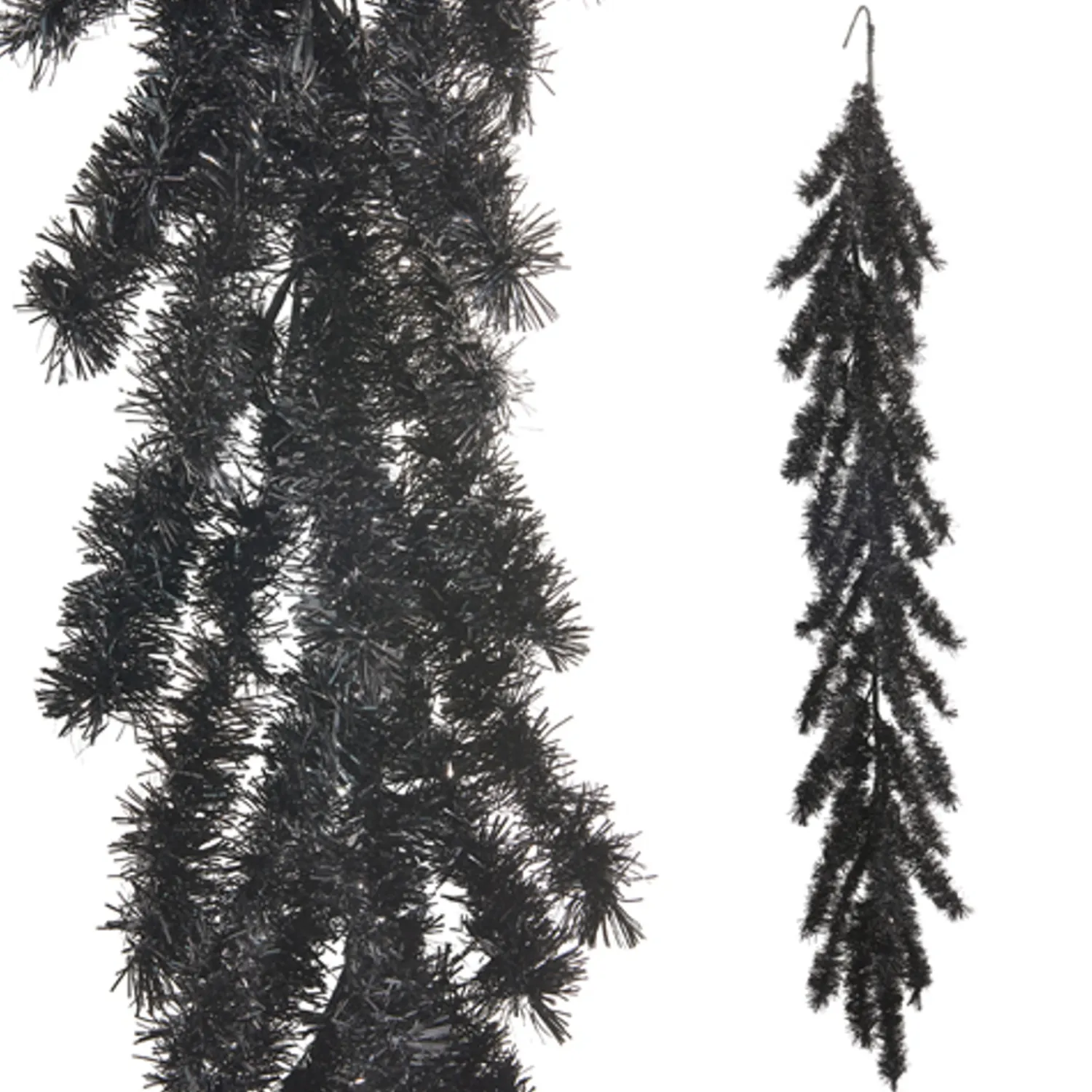 Clearance The Jolly Christmas Shop Raz 5' Black Tinsel Halloween Garland G4406677
