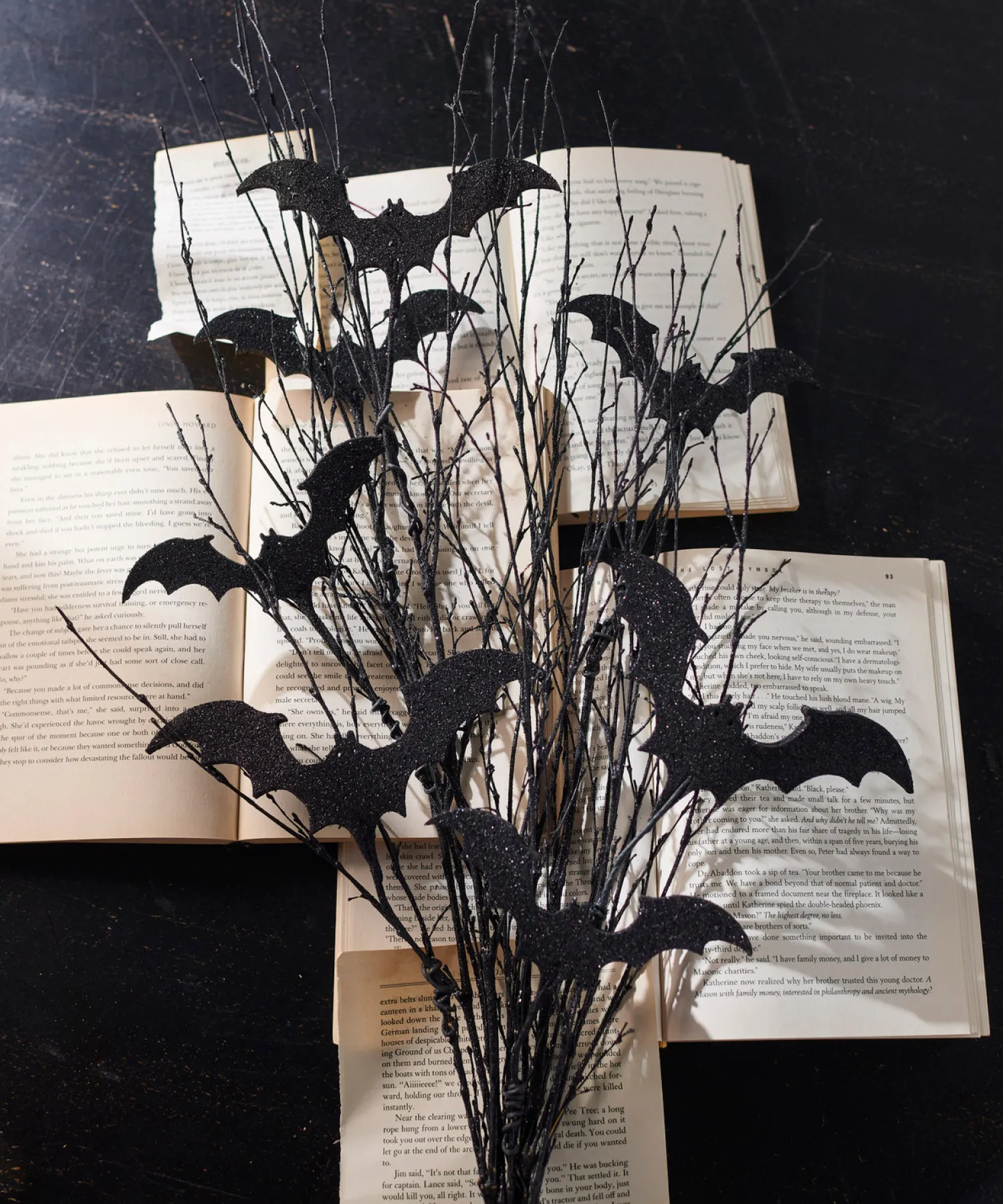 Online The Jolly Christmas Shop Raz 34" Black Willow And Glittered Bat Halloween Spray F4406675